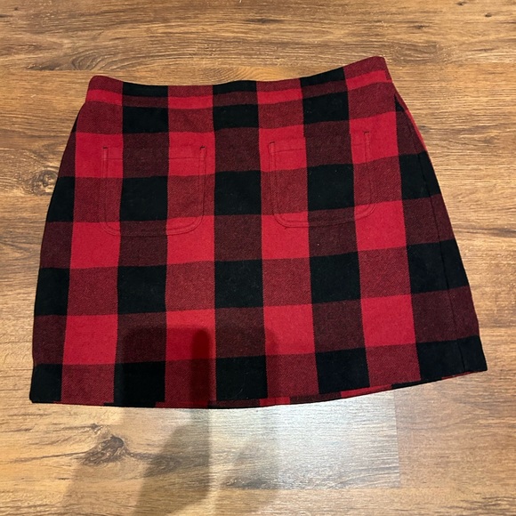 J Crew Wool Blend Buffalo Plaid Skirt Size 12 - Picture 5 of 14